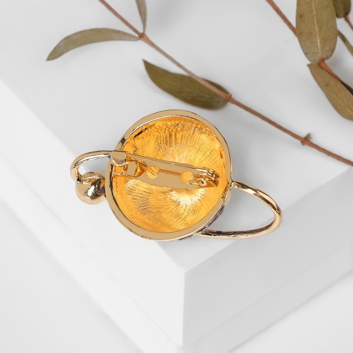 Брошь «Планета Земля», цвет синий в золоте Брошь «Планета Земля», цвет синий в золоте