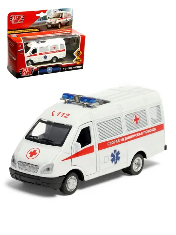 Машина металл. &laquo;ГАЗ-3221 &laquo;ГАЗель&raquo; Скорая помощь&raquo; 12,2 см, инерц, в кор.