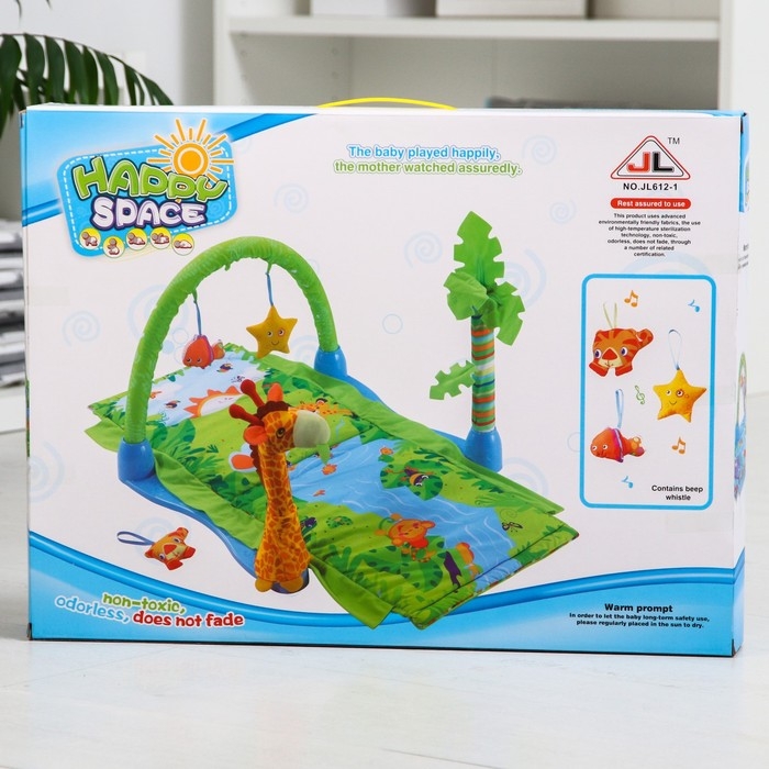 Развивающий коврик «Остров», с дугой и игрушками, 77х77х0,5 Развивающий коврик «Остров», с дугой и игрушками, 77х77х0,5