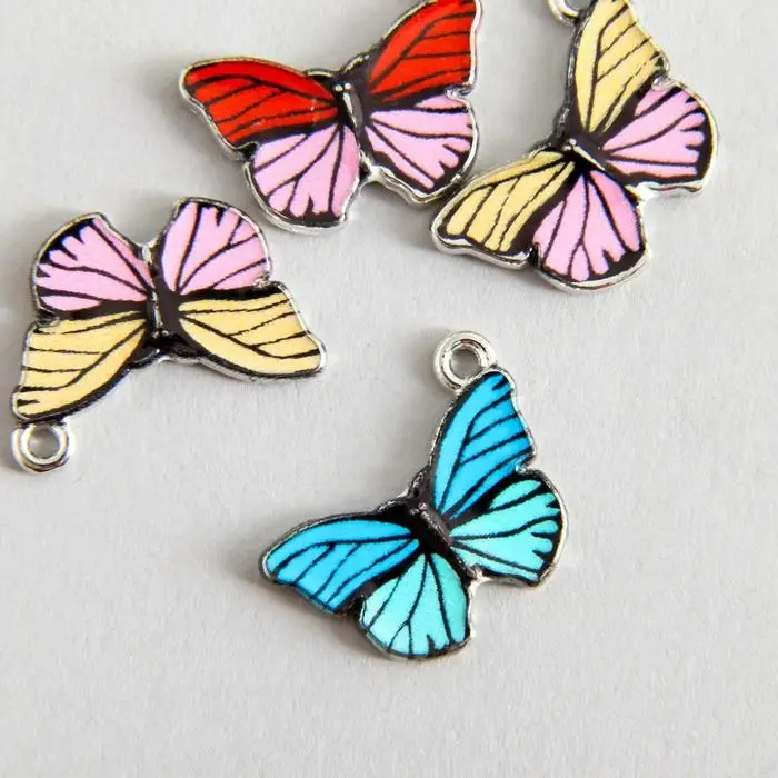 Декор для творчества металл Декор для творчества металл "Яркая бабочка" эмаль МИКС 1,4х1,9 см