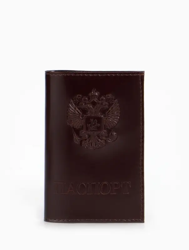 Обложка для паспорта, натуральная кожа, гладкая, бордовая