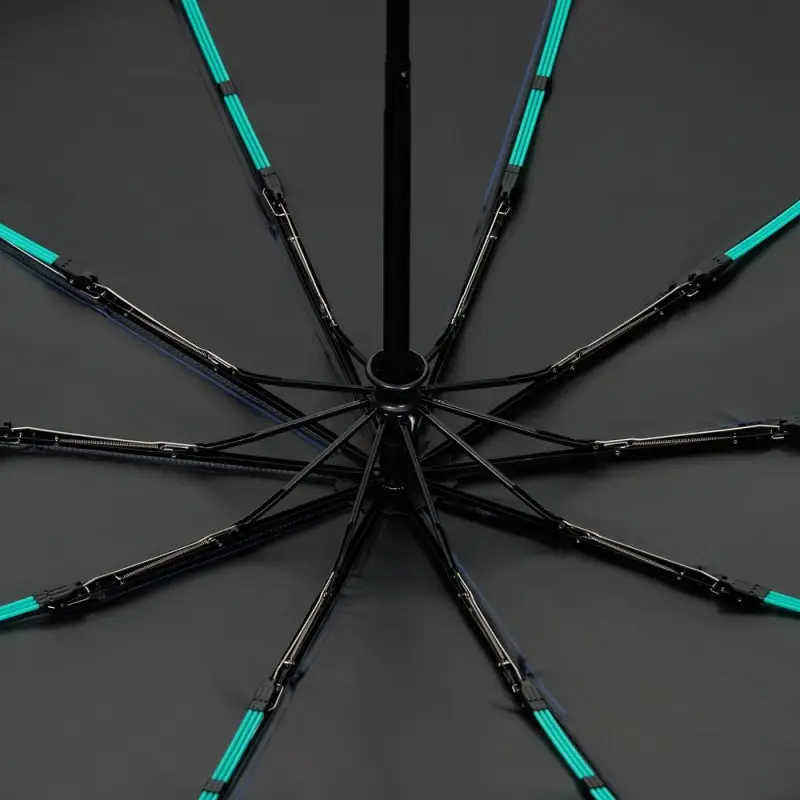 Зонт складной Skymate с УФ-защитой и ручкой-карабином, темно-синий