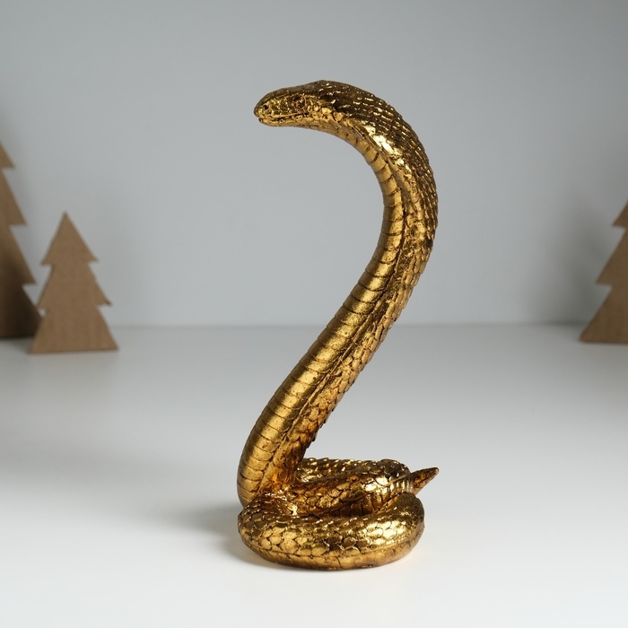 Сувенир полистоун Сувенир полистоун "Египетская кобра" золото 10,5х8,7х19 см