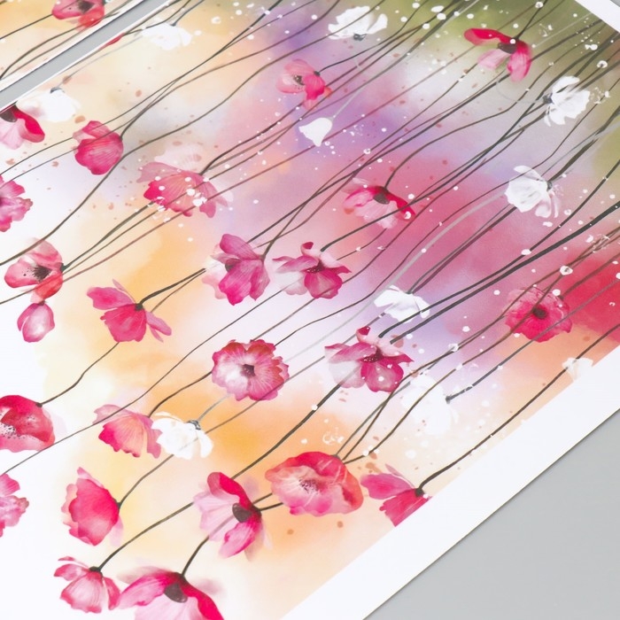 Наклейка пластик интерьерная цветная Наклейка пластик интерьерная цветная "Маковое поле" набор 2 листа 30х85 см