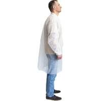Халат н/с процед, рук.рез, на липуч, XXL, пл 25, белый, 10 шт/уп