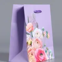 Пакет подарочный "Нежность без слов" ламинированый 11,5 х 14,5 х 6,5 см