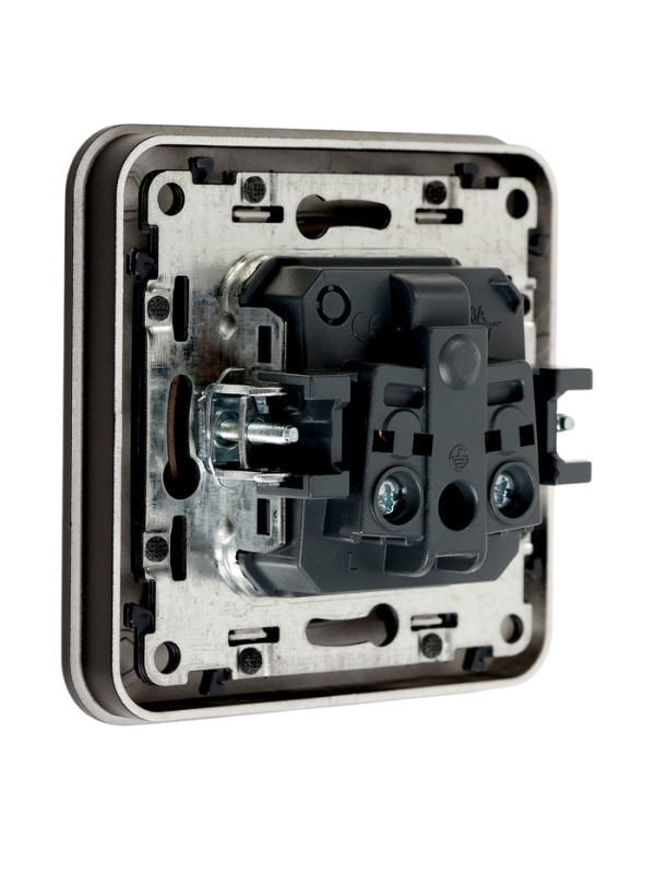 Розетка одноместная, серия  Розетка одноместная, серия "Circular", 10 А, скрытая, без з/к, черная
