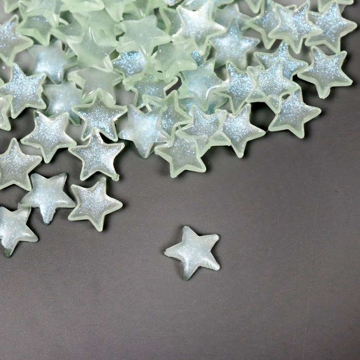 Декор для творчества акрил Декор для творчества акрил "Звёзды" зелёный светится в темноте набор 100 шт 0,9х0,9 см