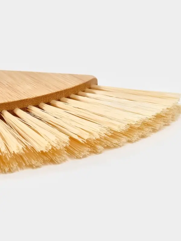 Щетка с совком  Щетка с совком "Meli", бамбуковая ручка, цвет черный 20х19 см