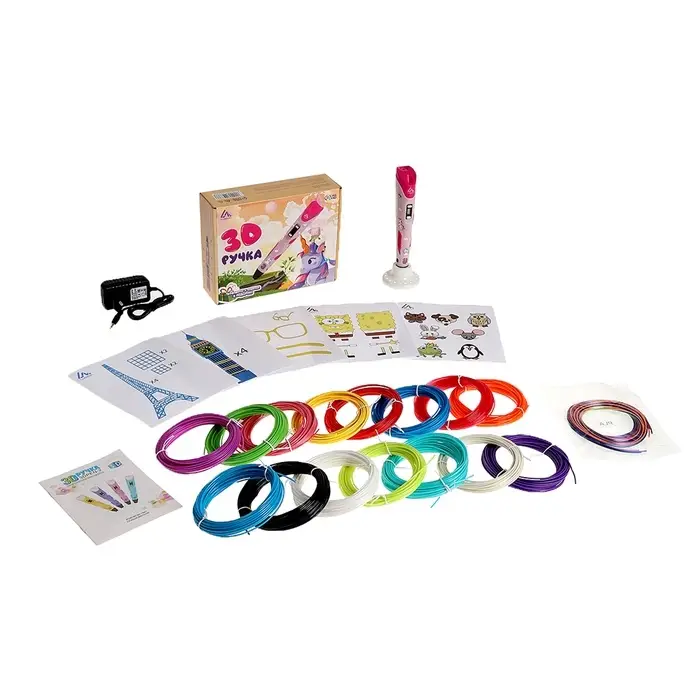 3D ручка Luazon Unicorn, трафареты и 150 метров пластика комплекте, работа с ABS и PLA