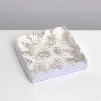 Коробка для печенья, кондитерская упаковка с PVC крышкой, &laquo;Грозди&raquo;, 13 х 13 х 3 см