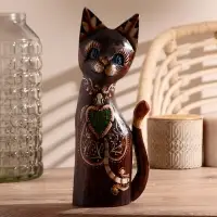 Интерьерный сувенир «Кошка с черепахой», 30 см