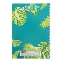 Тетрадь А4, 96 листов в клетку на гребне &laquo;Тропические листья&raquo;, обложка мелованный картон, блок офсет, МИКС