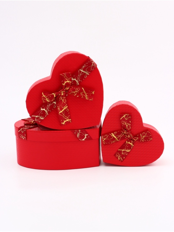 Набор коробок 3 в 1 сердца 22 х 20 х 9;  18.5 х 17 х 7.5; 1 6 х 14 х 6 см
