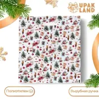 Пакет «Рождественский вечер», полиэтиленовый с вырубной ручкой, 38×47 см