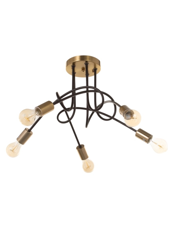 Люстра Люстра "Узел" 5х40Вт Е27 черный/латунь 52х52х36см