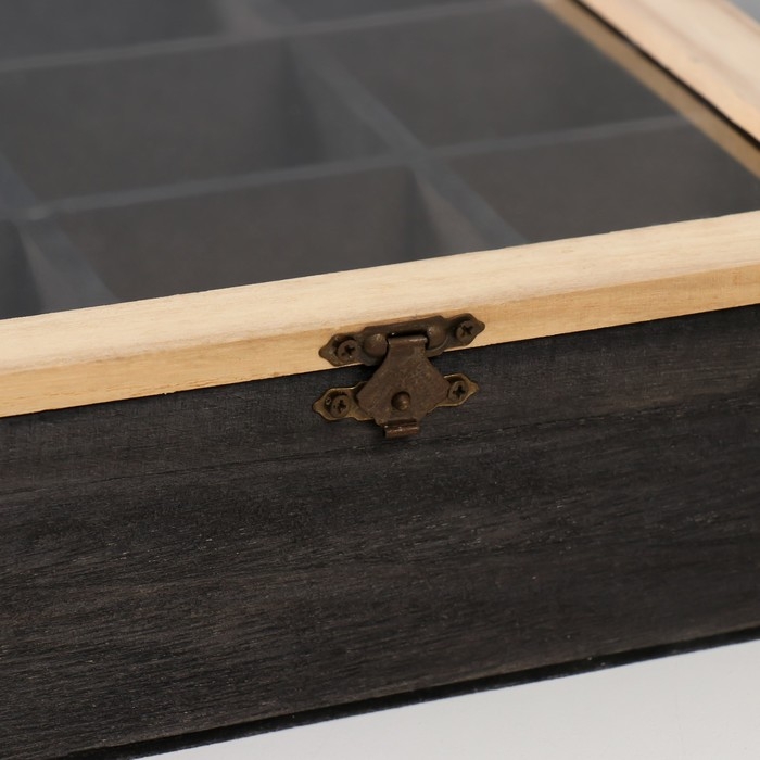 Шкатулка дерево с делениями  Шкатулка дерево с делениями "Квадратная" 24х24х7,5 см