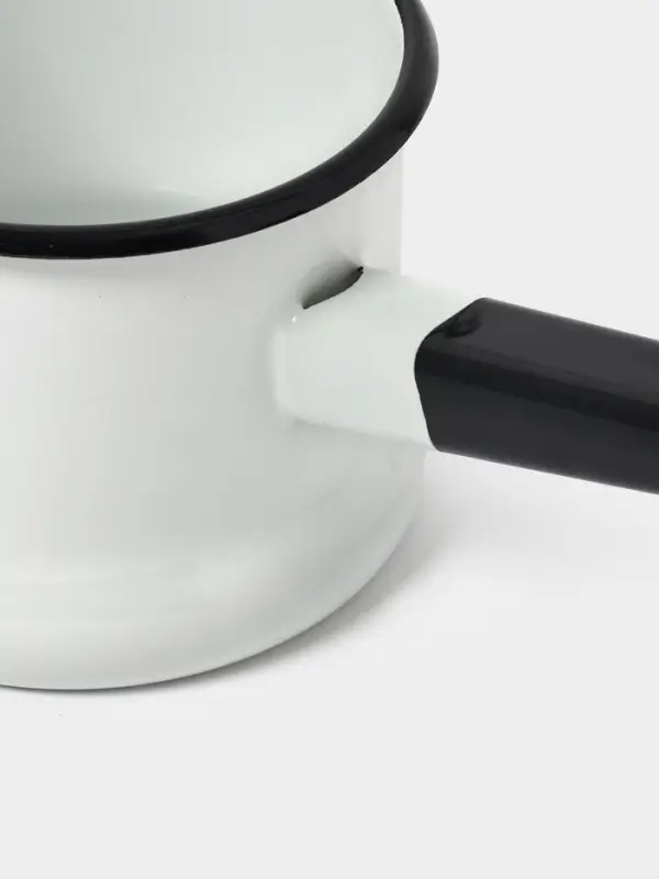 Ковш эмалированный, 1 л, без декора, белый