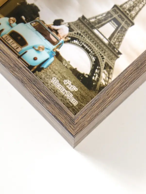 Фоторамка пластик 10х15 см "Ламберто" бежево-чёрный с золотом 16х11х3,5 см