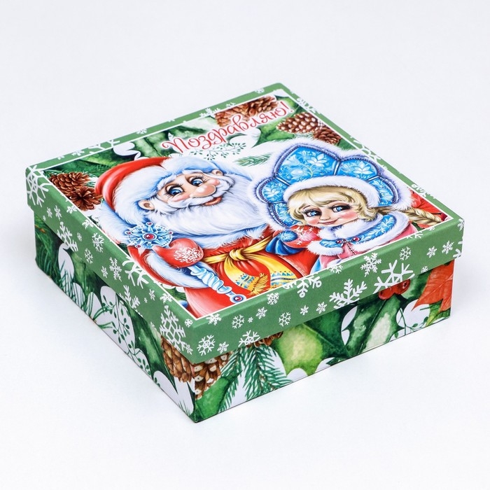 Набор подарочных новогодних коробок 3 в 1 Набор подарочных новогодних коробок 3 в 1 "Новогодние герои", 19 х 19 х 7,5 - 14 х 14 х 4 см. Новый год