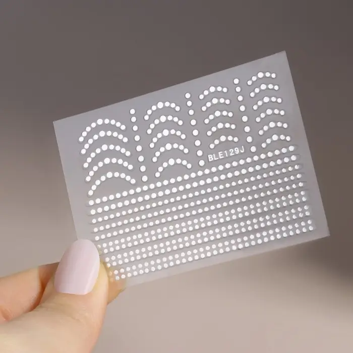 Наклейки для ногтей «Бусинка», металлизированные, цвет серебристый