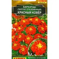 Семена цветов Бархатцы Красный ковер отклоненные Золотая серия, Ц/П,0,1 г Семена цветов Бархатцы Красный ковер отклоненные Золотая серия, Ц/П,0,1 г