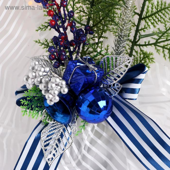 Декор Декор "Новогодние причуды" яблочки и веточки, 25 см синий