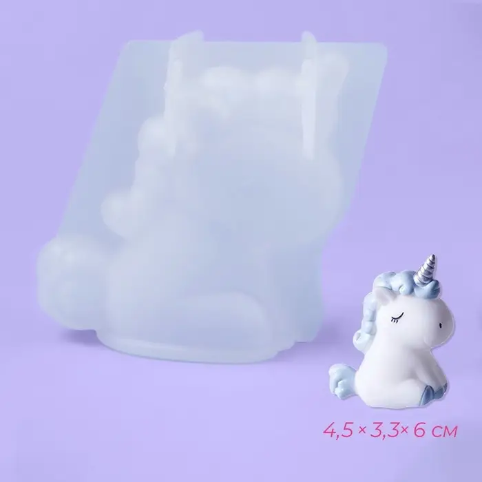Молд «Единорожка», силикон, 4.5×3.3×6 см, прозрачный