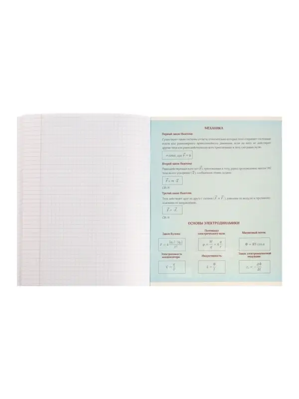 Предметная тетрадь по физике Calligrata &laquo;На Чёрном&raquo;, 48 листов, в клетку, со справочным материалом, обложка из мелованного картона