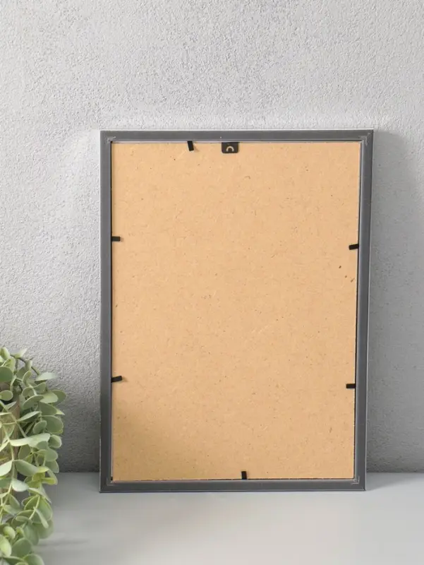 Фоторамка для фото 21х29,7 см (А4) "Oframe", пластик, серебро, (пластиковый экран)