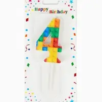 Свеча для торта "Лего" цифра 4