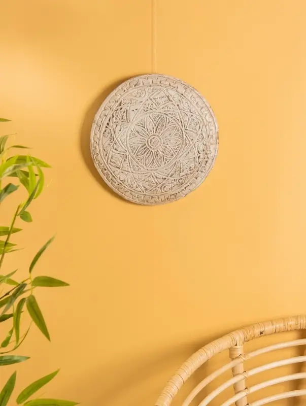 Панно  Панно " Мандала" дерево, 30х30х2 см, цв. белый