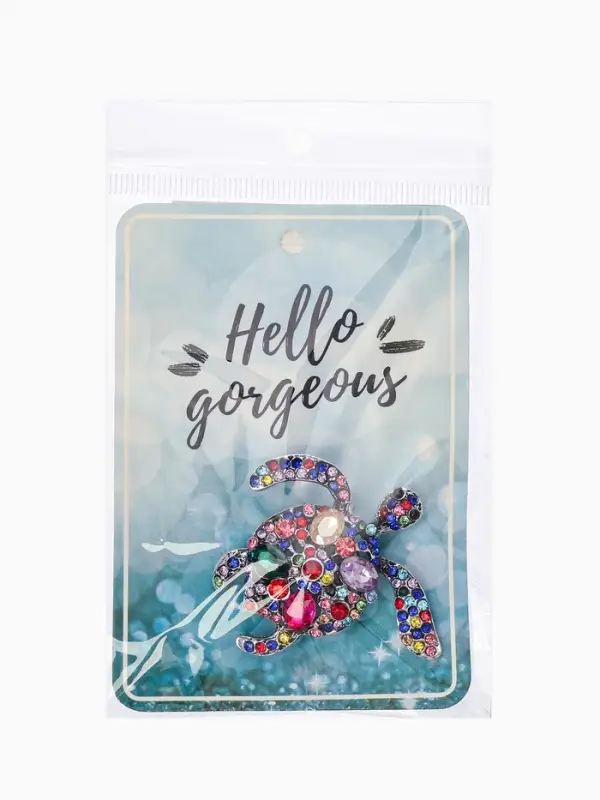 Брошь &laquo;Черепаха&raquo;, разноцветная в чернёном серебре