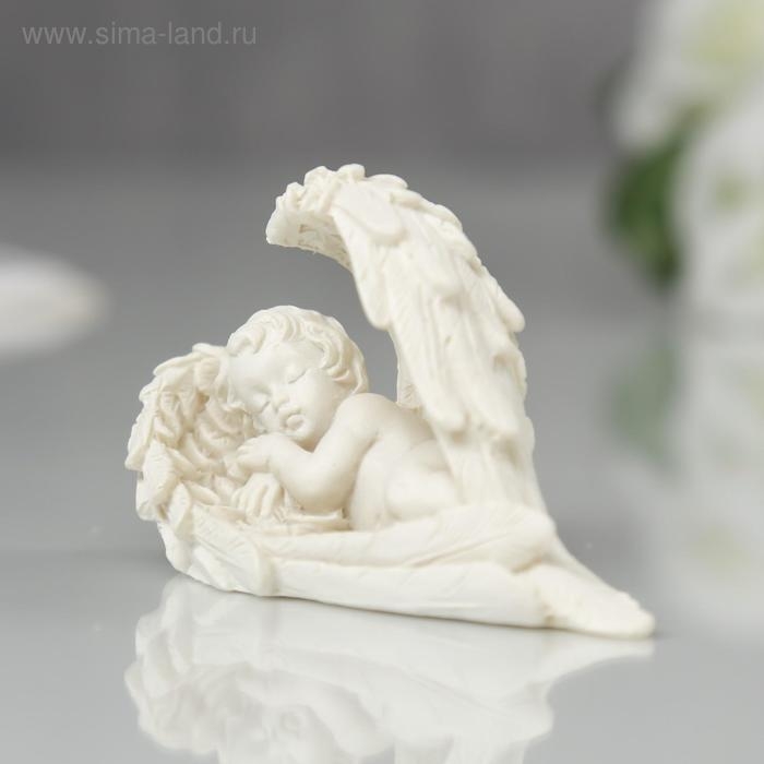 Сувенир полистоун Сувенир полистоун "Белоснежный ангелочек спящий в крыльях" МИКС 4х6,5х2,5 см