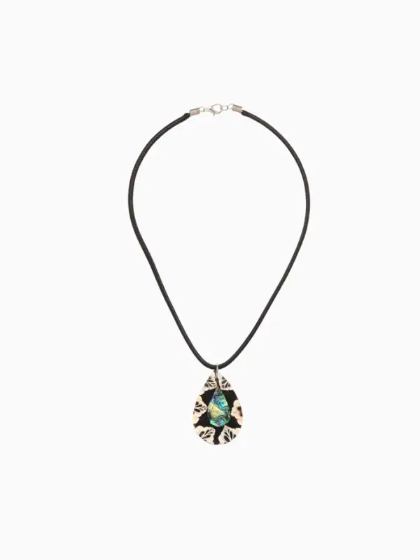 Кулон &laquo;Капля&raquo;, ракушка, чёрно-белый