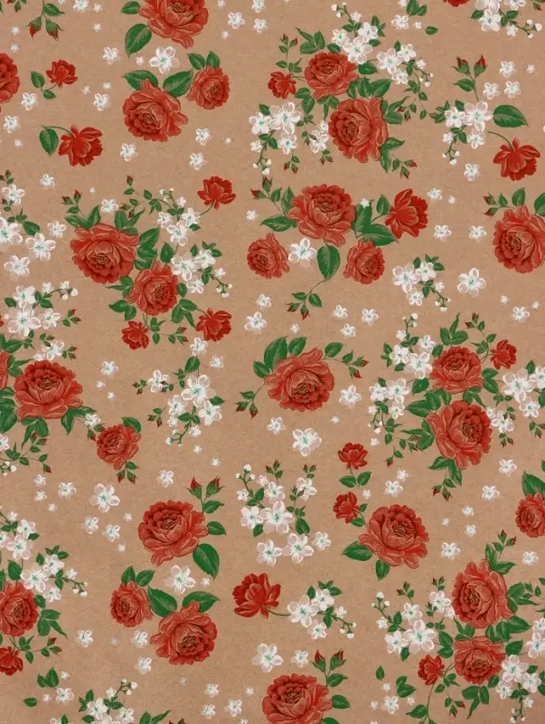 Бумага упаковочная крафт «Пионы», красный, 0.72×10±5% м, 60 г Бумага упаковочная крафт «Пионы», красный, 0.72×10±5% м, 60 г