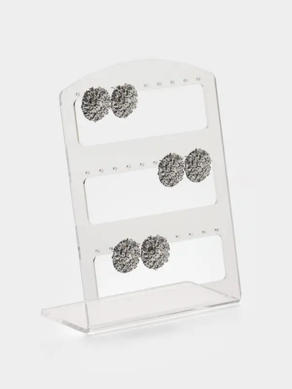 Подставка под серьги на 15 пар, 12.5&times;5.5&times;16.5 см, оргстекло 3 мм