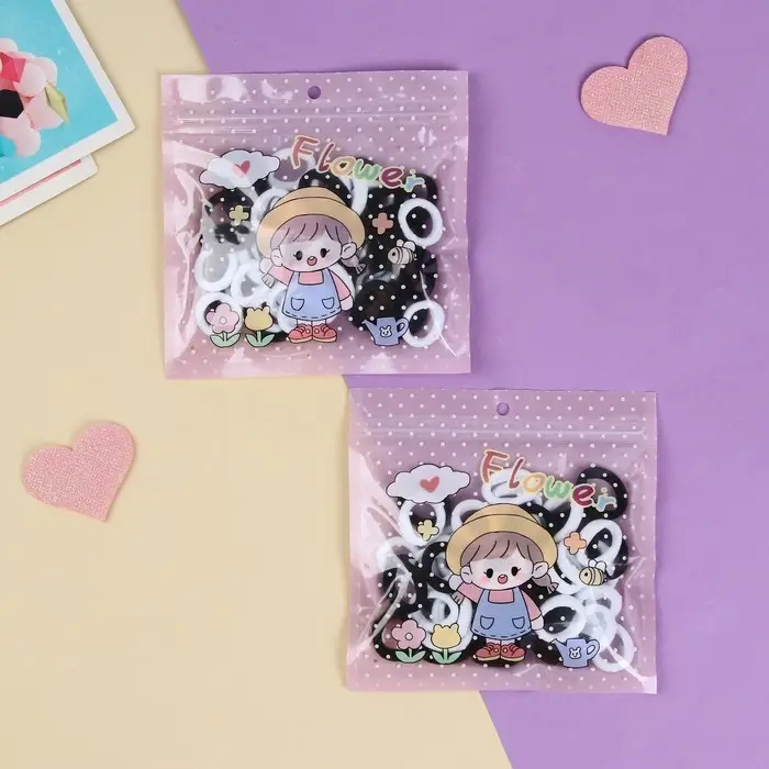 Резинка для волос  Резинка для волос "Хорошие пожелания" (набор 50 шт) цветочки, 2 см, микс