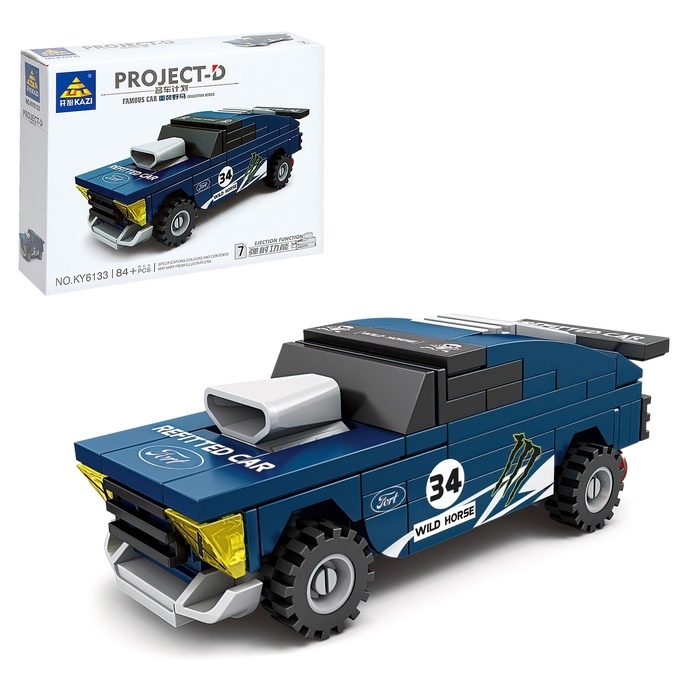 Конструктор блочный для мальчиков Гонка &laquo;Мощные моторы. Тайфун&raquo;, 84 детали