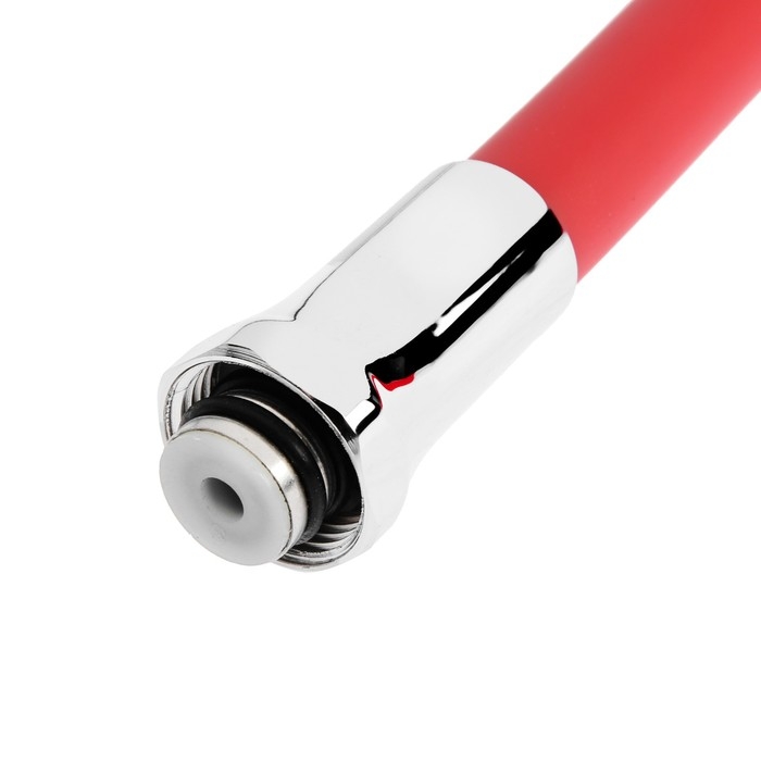 Излив для смесителя ZEIN, 3/4 Излив для смесителя ZEIN, 3/4", гибкий, силикон, нерж. сталь, 50 см, сетка пластик, красный