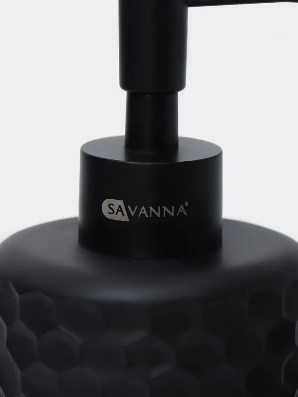 Набор аксессуаров для ванной комнаты SAVANNA, 2 предмета, дозатор, стакан, чёрный