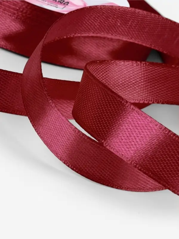 Лента атласная, 12 мм, 23&plusmn;1 м, бордовая №37