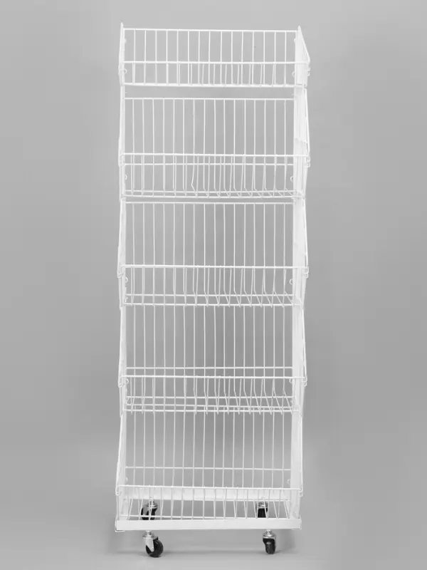 Накопитель разборный на колесах, 5 корзин, 50&times;43&times;147, белый