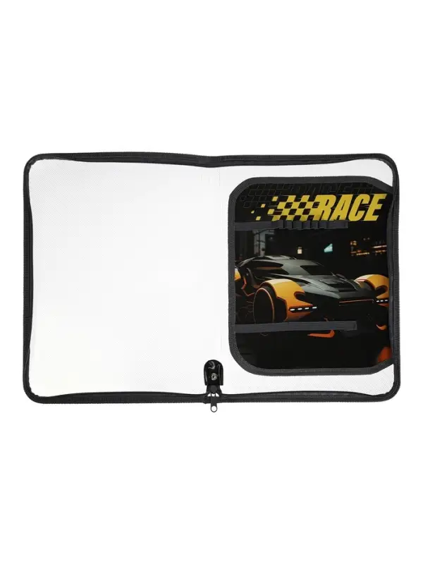 Папка для труда А4 &laquo;Авто на старте&raquo;, молния вокруг/откидная планка