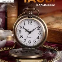 Часы карманные &laquo;Классика&raquo;, кварцевые, цепочка l-40 см, d=4.5 см