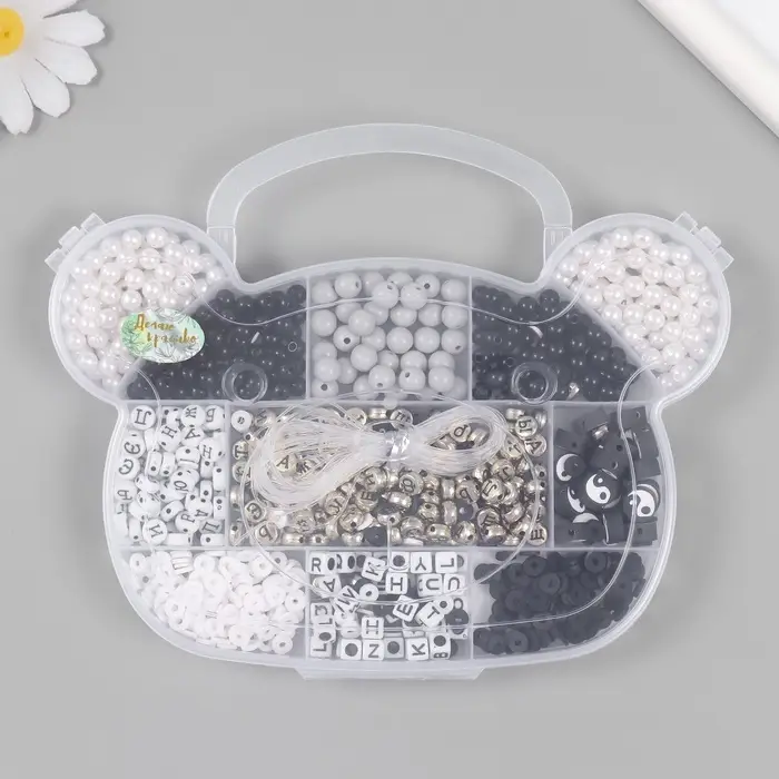 Бусины в шкатулке "Классика. Буквы" бисер 8/0 12,5х19х2 см