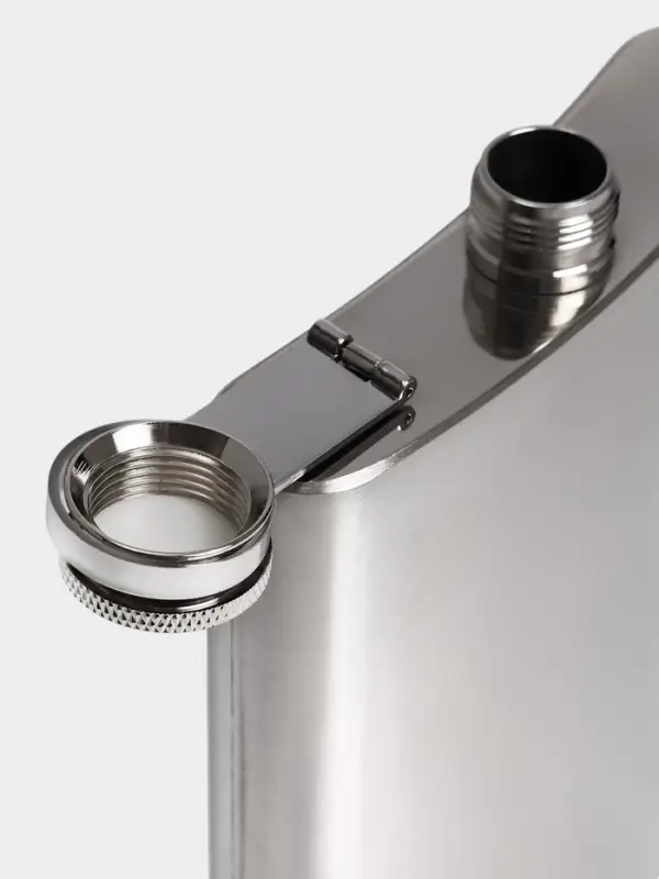 Фляжка Мастер К, 480 мл, подарочная, армейская, 16 oz, нержавеющая сталь, серебристая