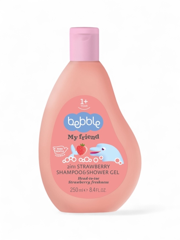 Шампунь и гель для душа 2в1 My Friend Bebble с ароматом клубники, 250 мл