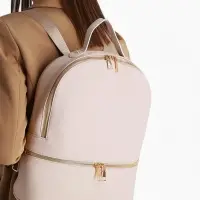 Рюкзак женский на молнии, с карманами, размер 27&times;10&times;34 см, бежевый