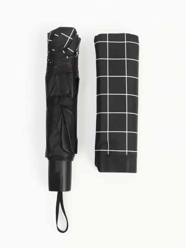 Зонт механический &laquo;Крупная клетка&raquo;, эпонж, 4 сложения, 8 спиц, R=47/55 см, d=94 см, МИКС